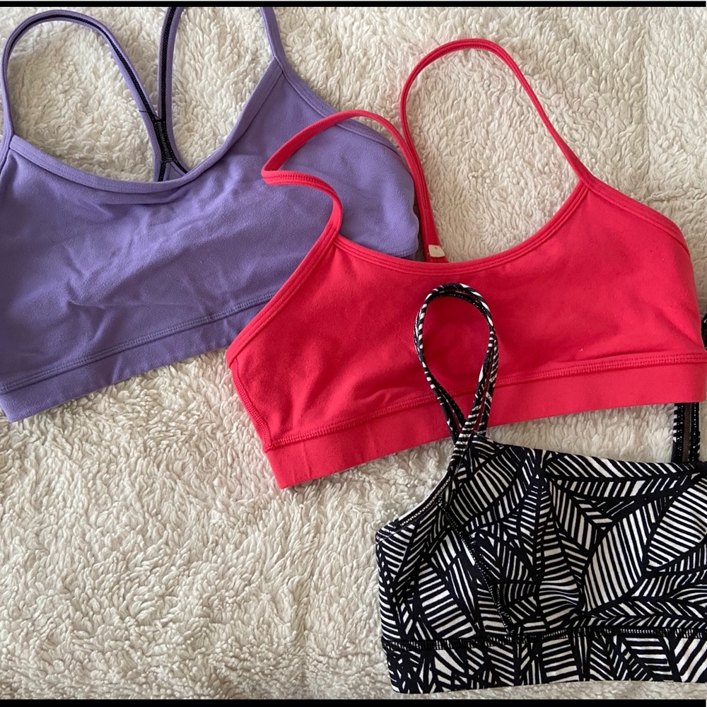 Lot of Lululemon Flow Yoga sports bras size 4